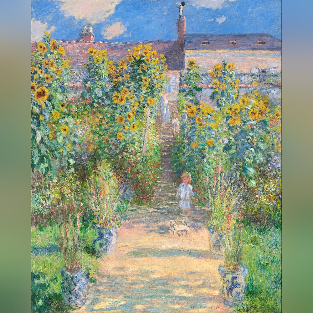 The Artist's Garden at Vétheuil (1881) by Claude Monet. Art Print